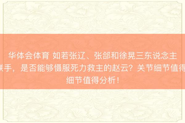 华体会体育 如若张辽、张郃和徐晃三东说念主同期联手,是否能够慑服死力救主的赵云?关节细节值得分析!