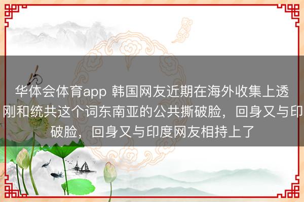 华体会体育app 韩国网友近期在海外收集上透澈“肝火万丈”！刚和统共这个词东南亚的公共撕破脸，回身又与印度网友相持上了